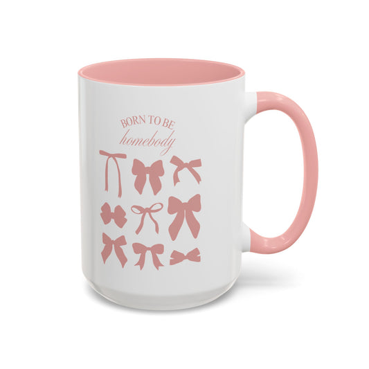 Born to Be a Homebody Mug – Pink Accent Edition