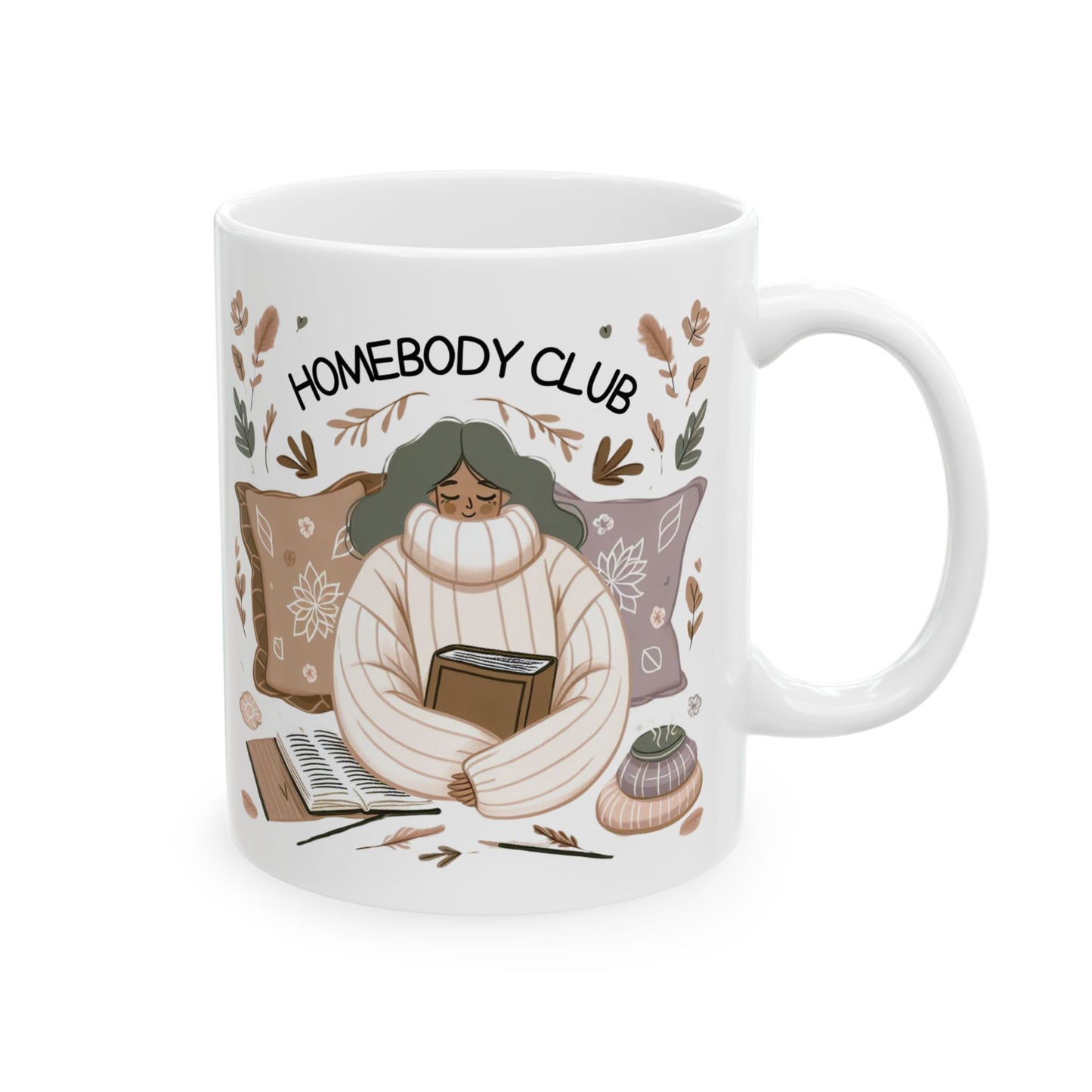 Cozy Homebody Club Ceramic Mug - 11oz & 15oz Coffee Mug for Tea, Cocoa & More