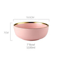 Gilt Rim Pink Porcelain Dinner Plate Set