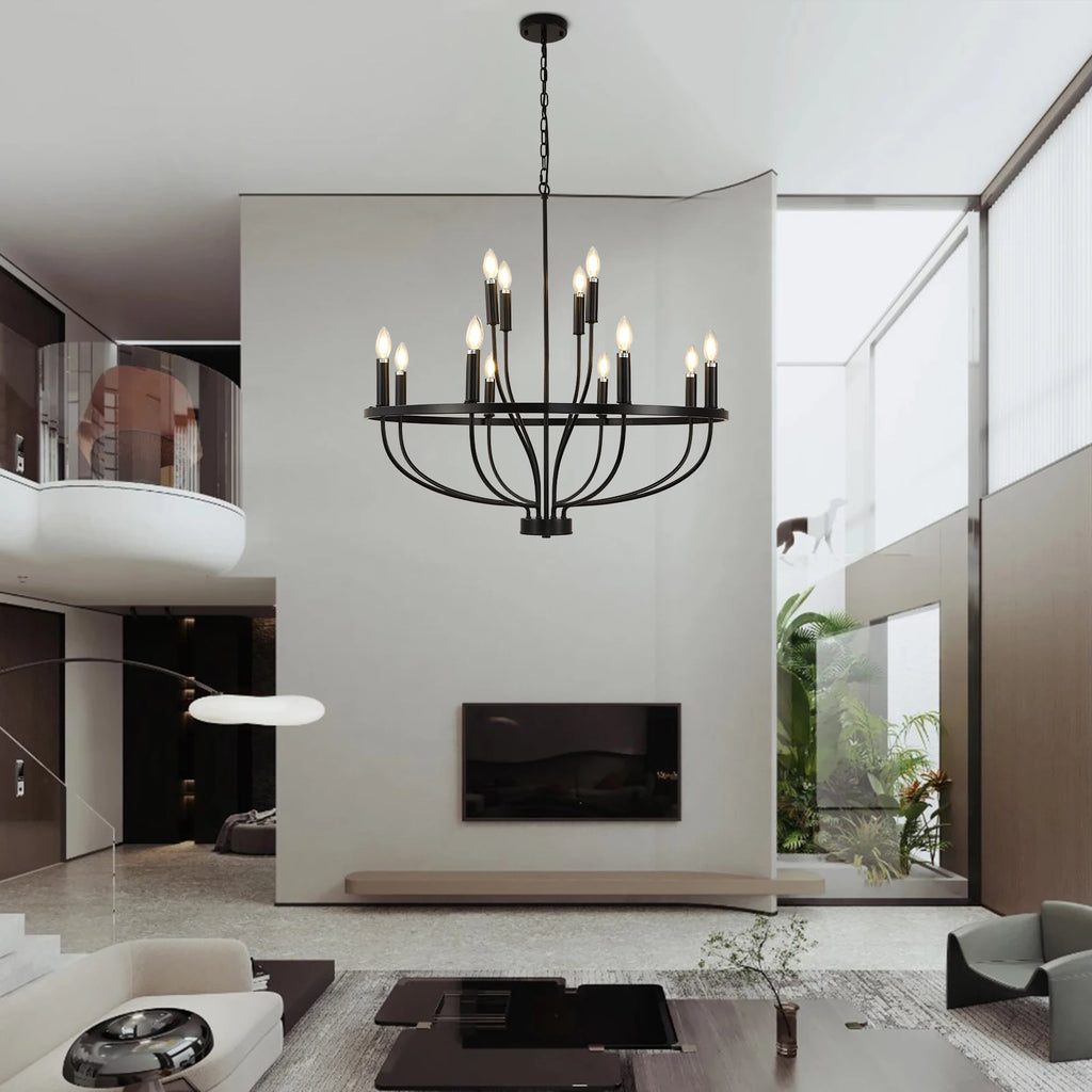 12-Light Black Chandelier