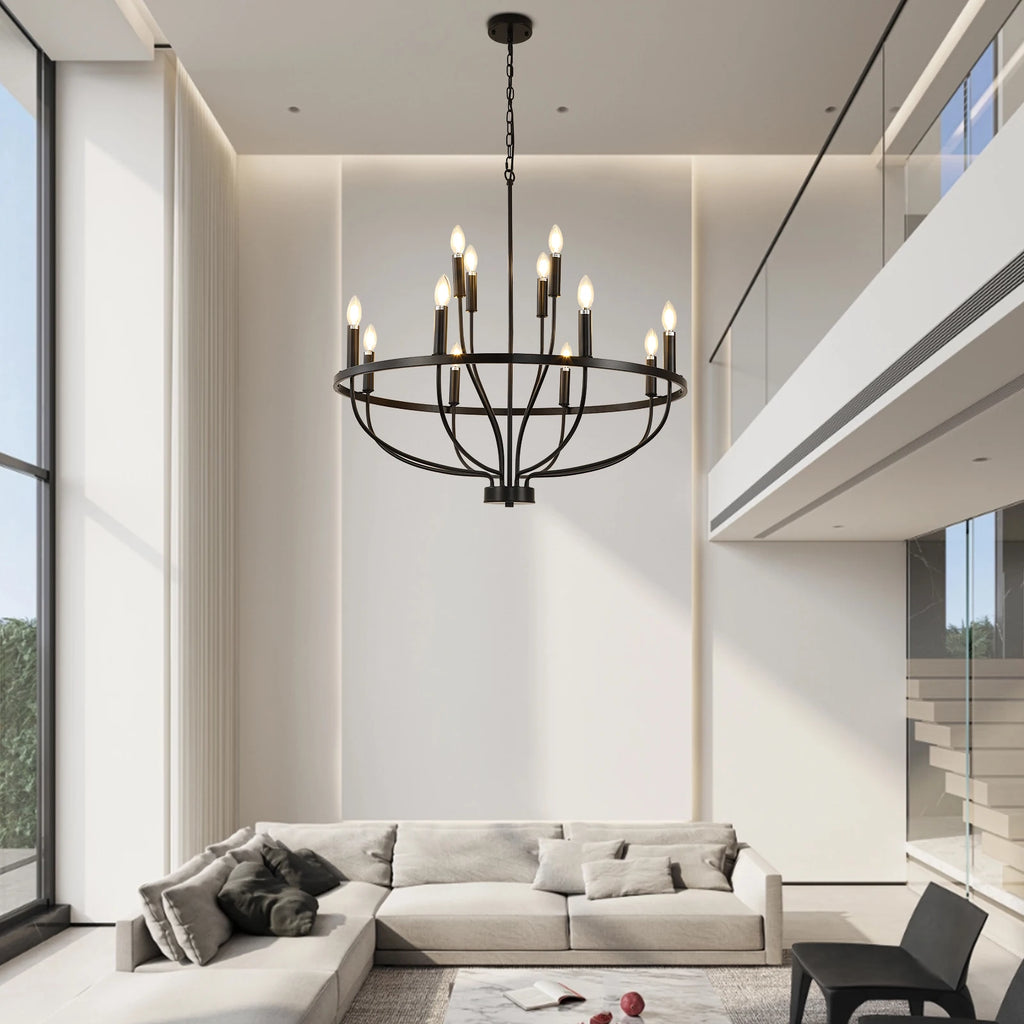 12-Light Black Chandelier