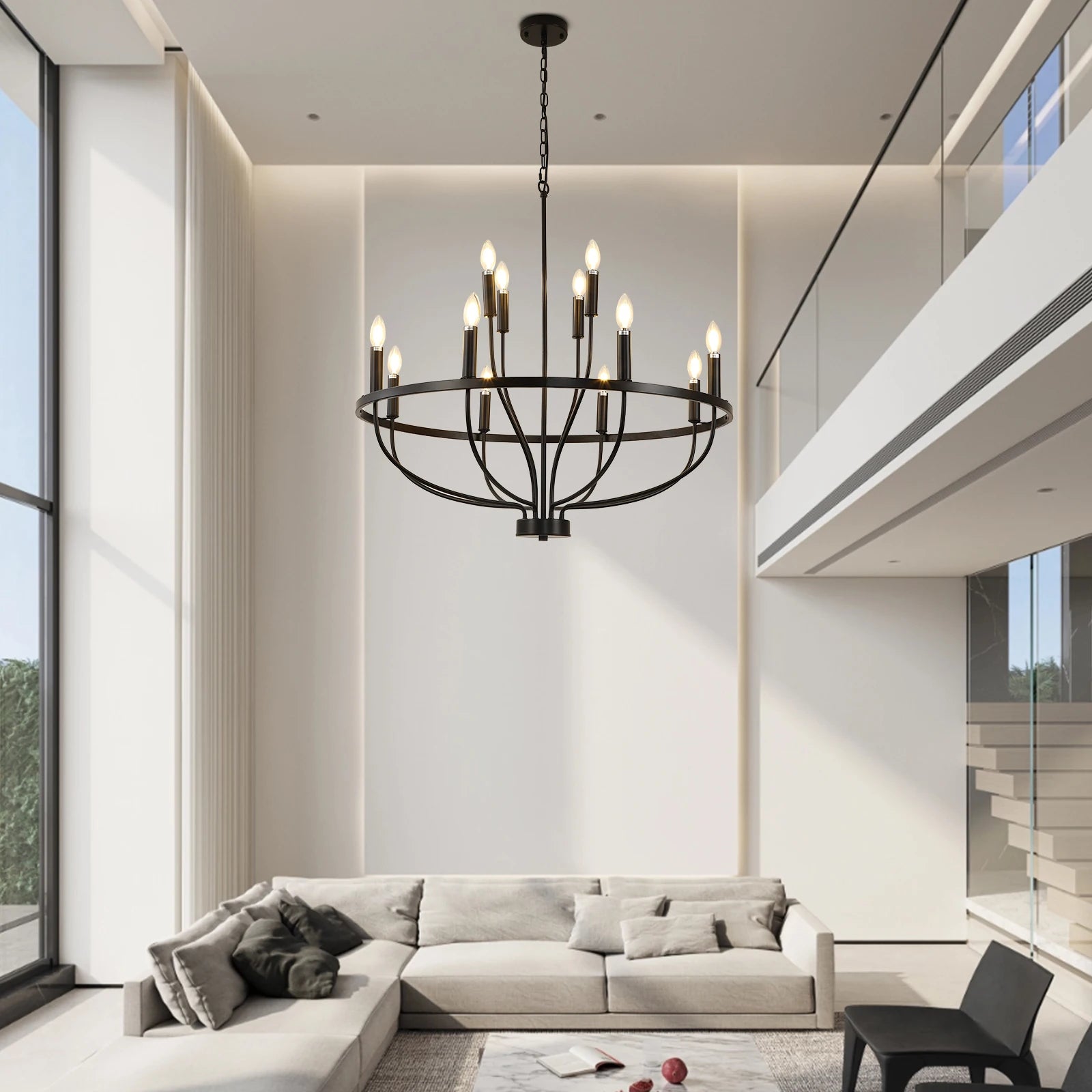 12-Light Black Chandelier