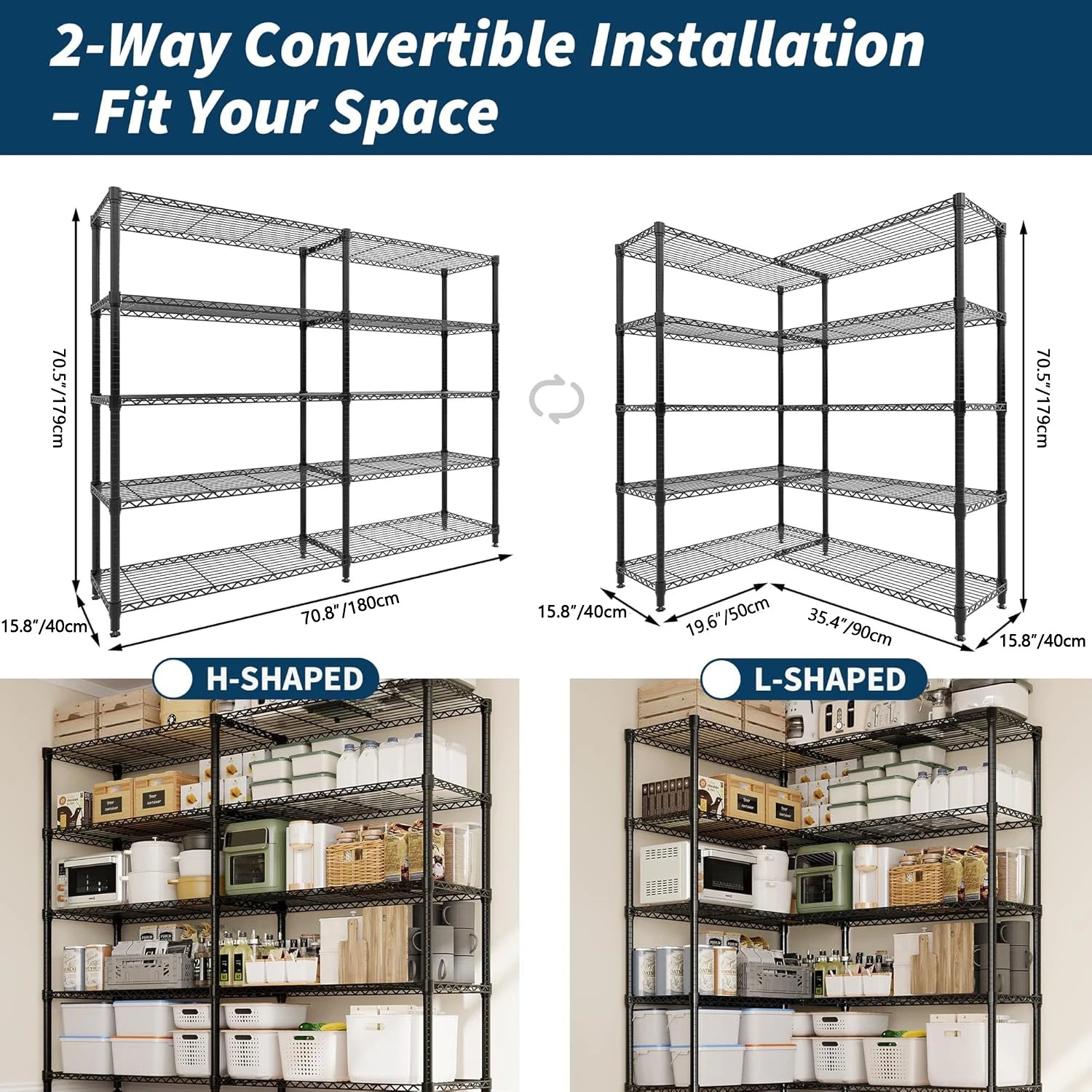 Heavy Duty Storage Shelves 4/5 Tiers Metal Shelving