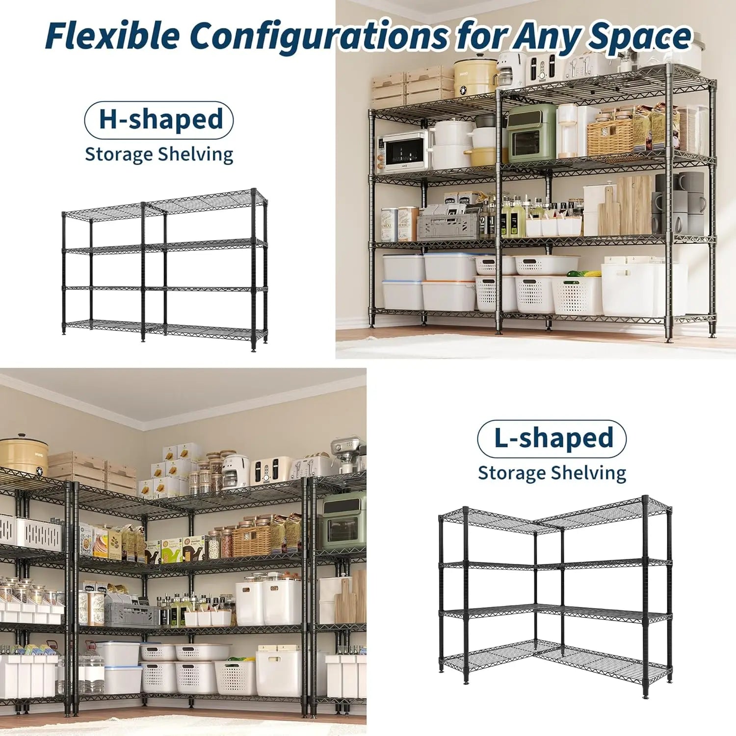 Heavy Duty Storage Shelves 4/5 Tiers Metal Shelving