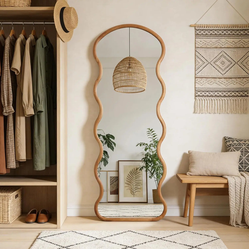 Full Length Wood Arched Mirror