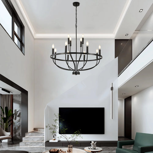 12-Light Black Chandelier