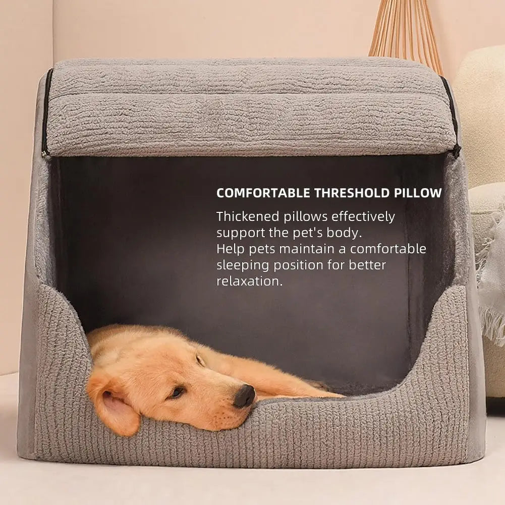 Extra Large Dog Bed House with Memory Foam