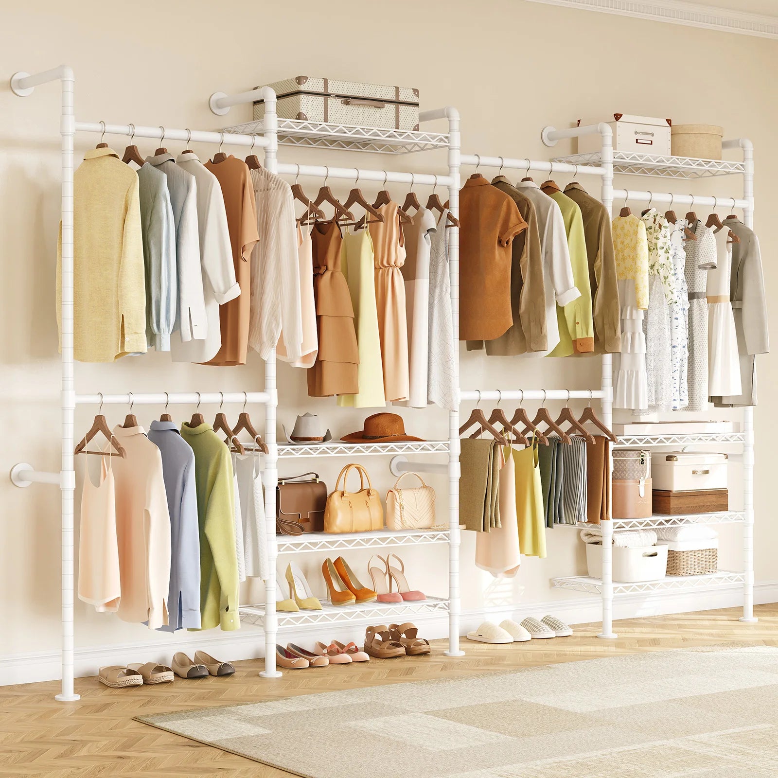 Wall Mounted Industrial Pipe  Clothes Rack