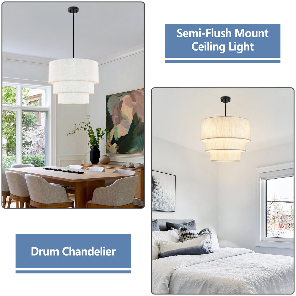 Drum Chandelier Tiered Light Fixture
