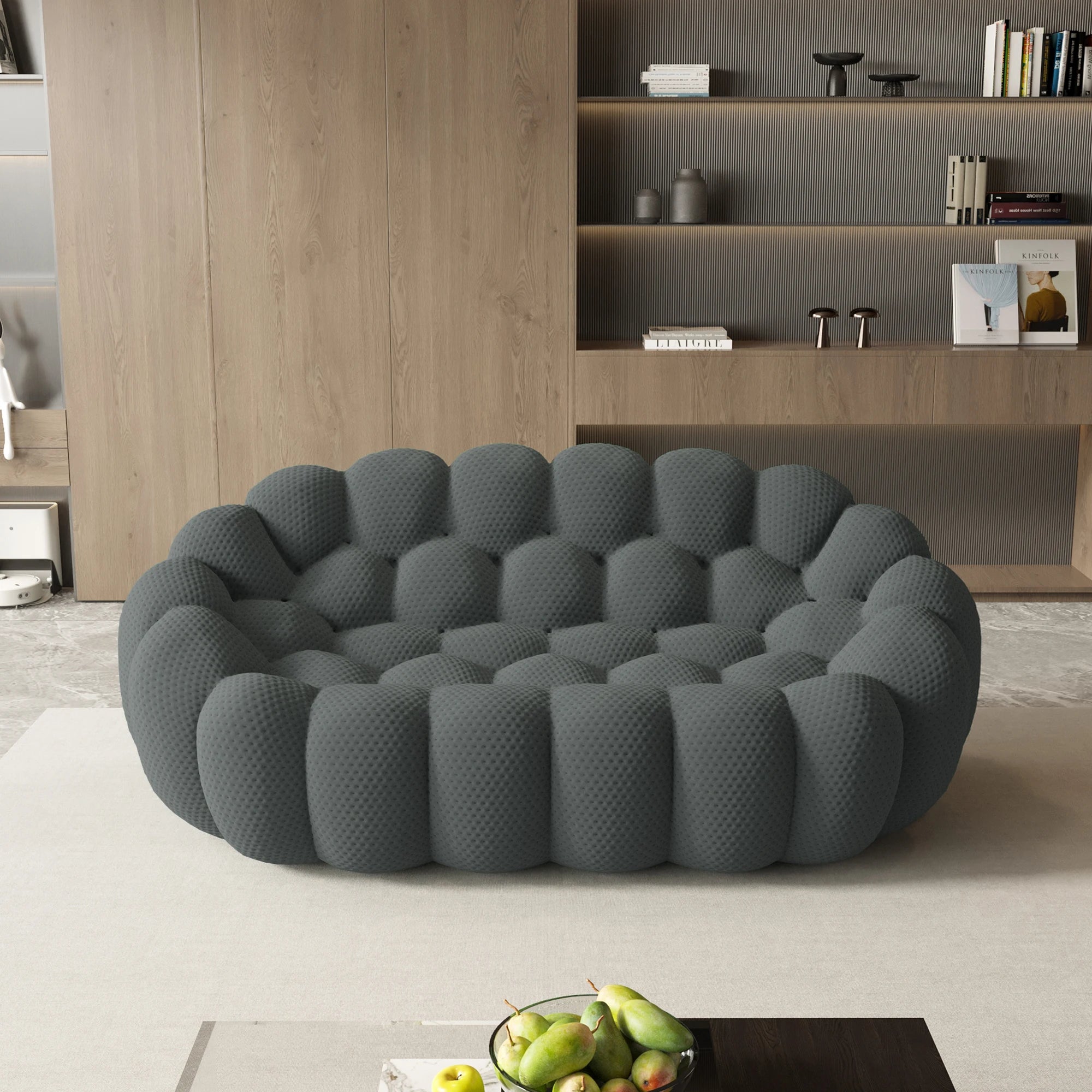 78'' Modern Curved Boneless Sofa