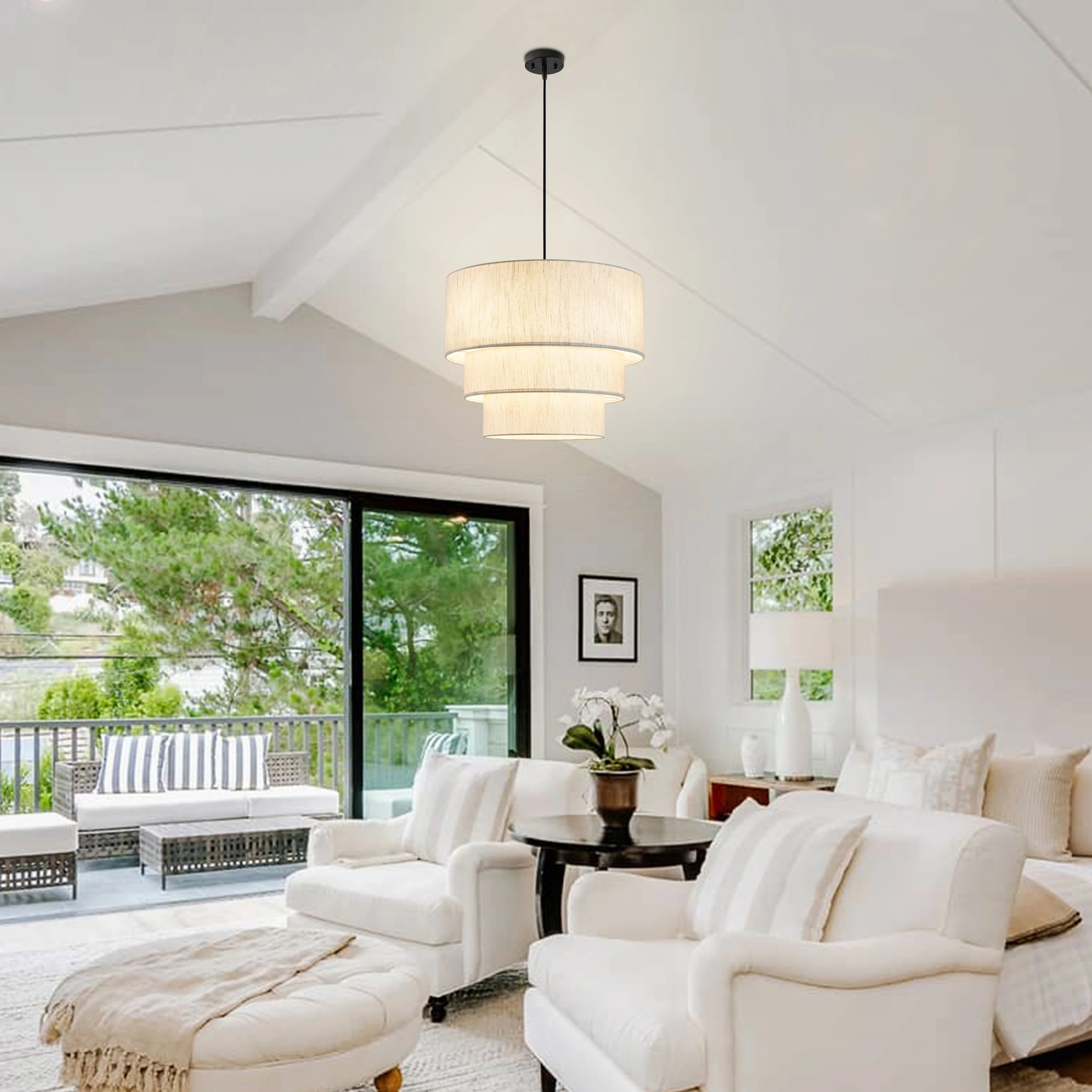 Drum Chandelier Tiered Light Fixture