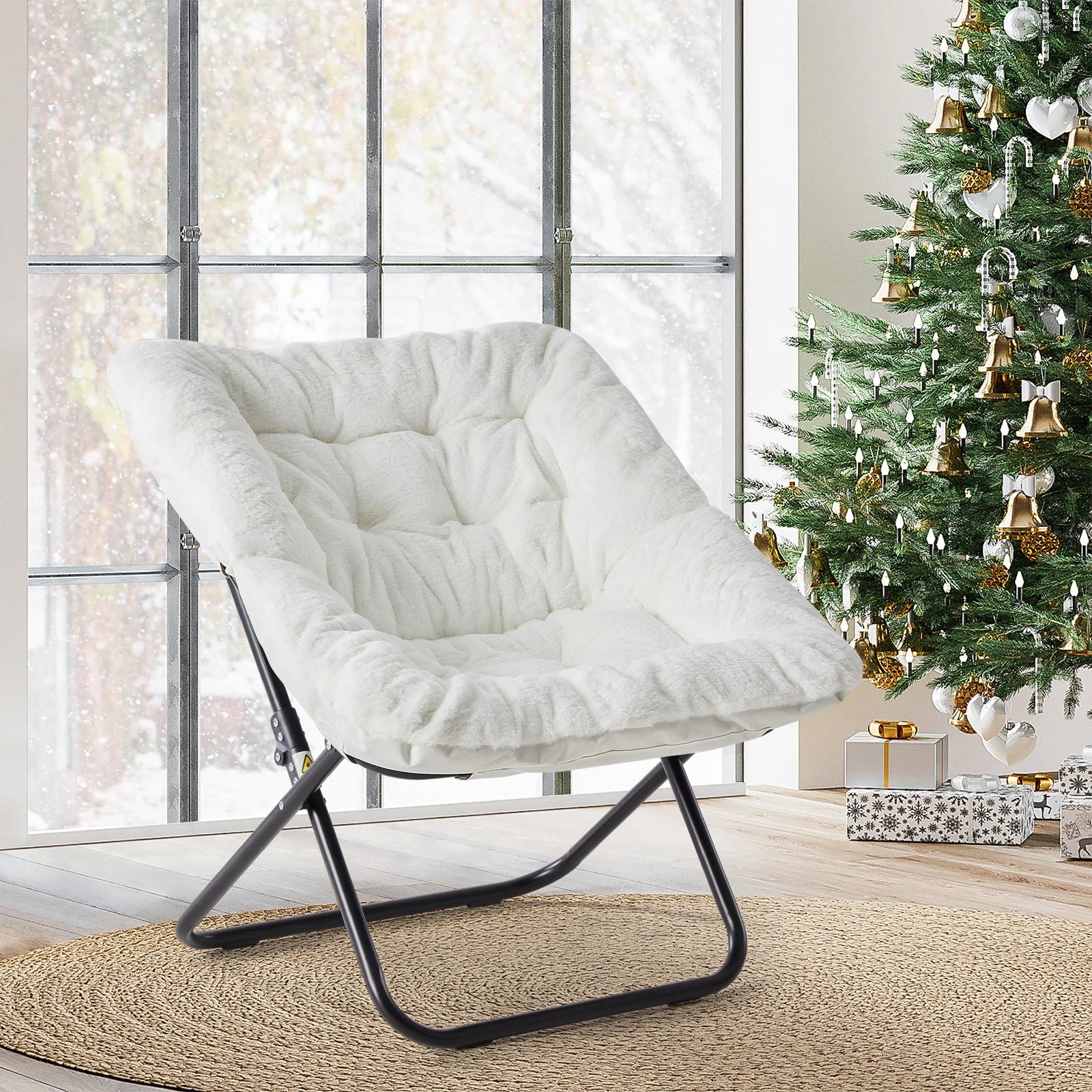 28IN Cozy Saucer Chairs Soft Faux Fur