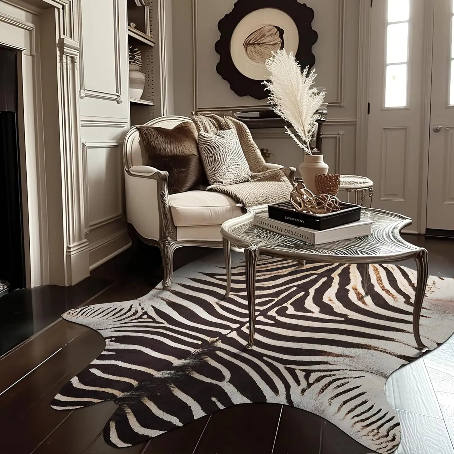 Zebra Print Area Rug