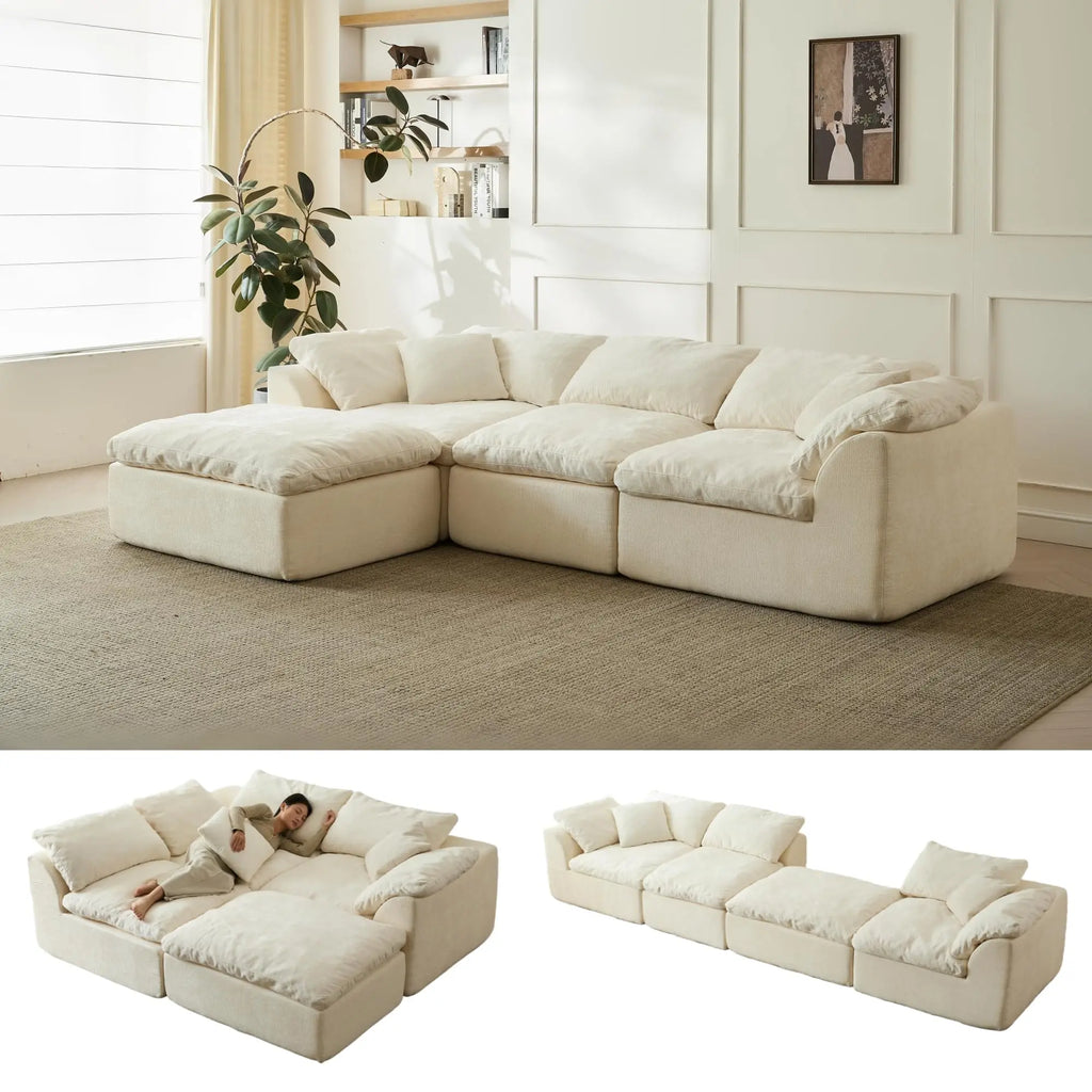 109" Modern Cloud L-Shaped couch