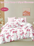 Pink Bow Pattern Duvet Cover Set