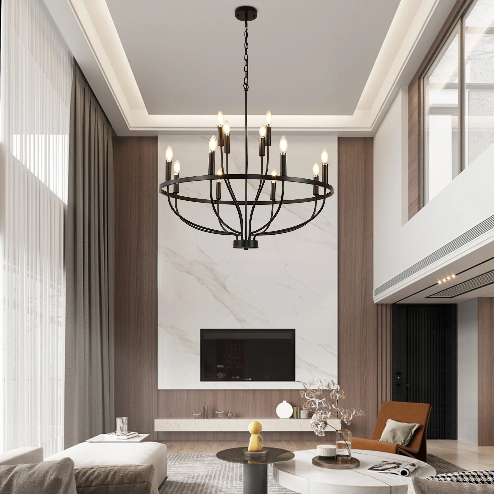 12-Light Black Chandelier
