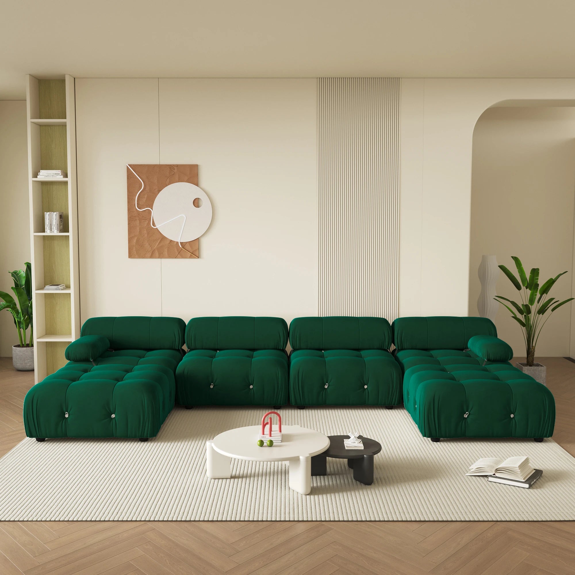 U-Shaped Minimalist Velvet Sofas