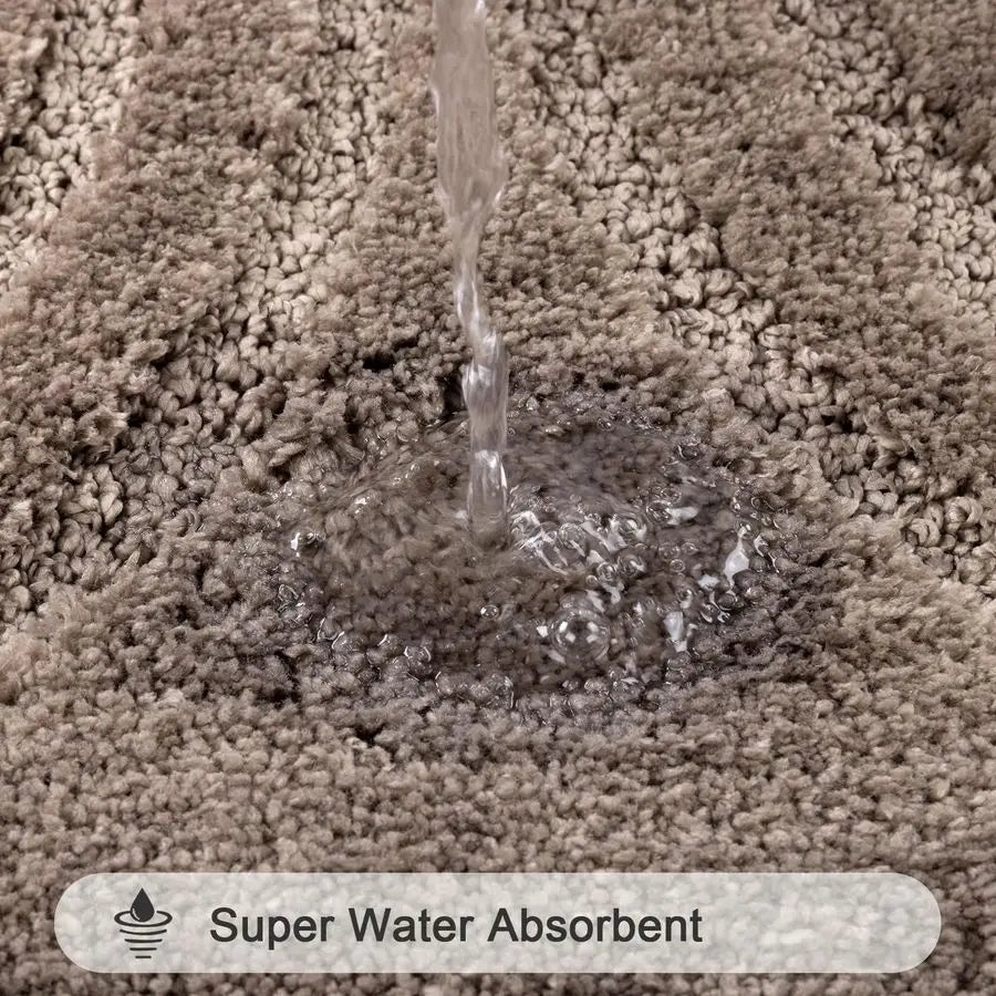 Bathroom Rugs Set 5 Piece, Plush Absorbent Bath Mats for Bathroom, Non Slip Machine Washable Bath Mat Set with Toilet Cover, Bat