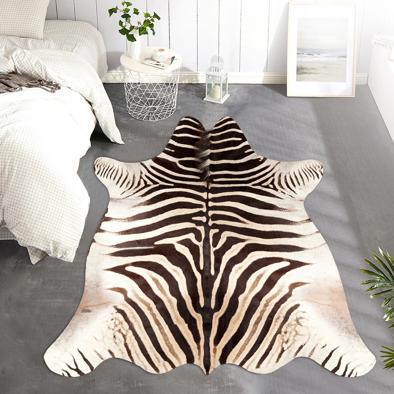 Zebra Print Area Rug