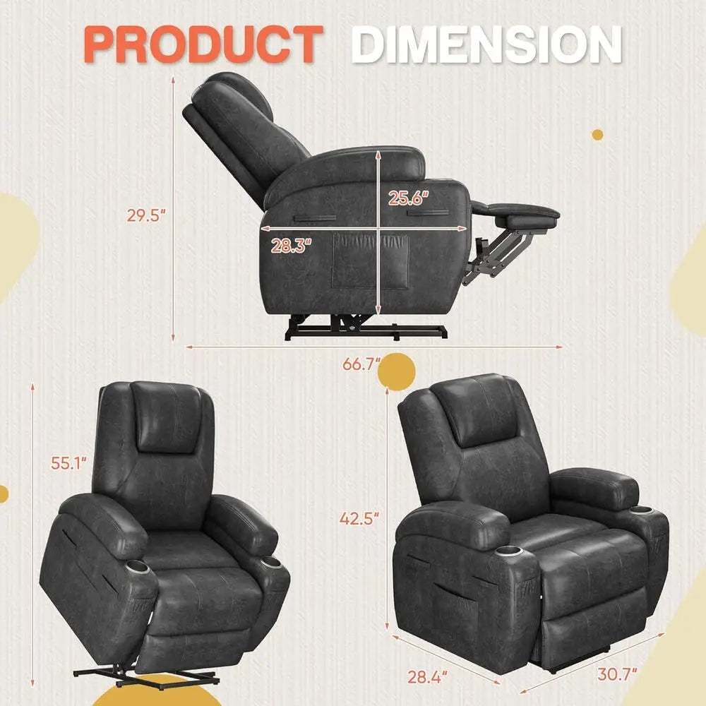 Electric Power Lift Recliner Chair with Massage