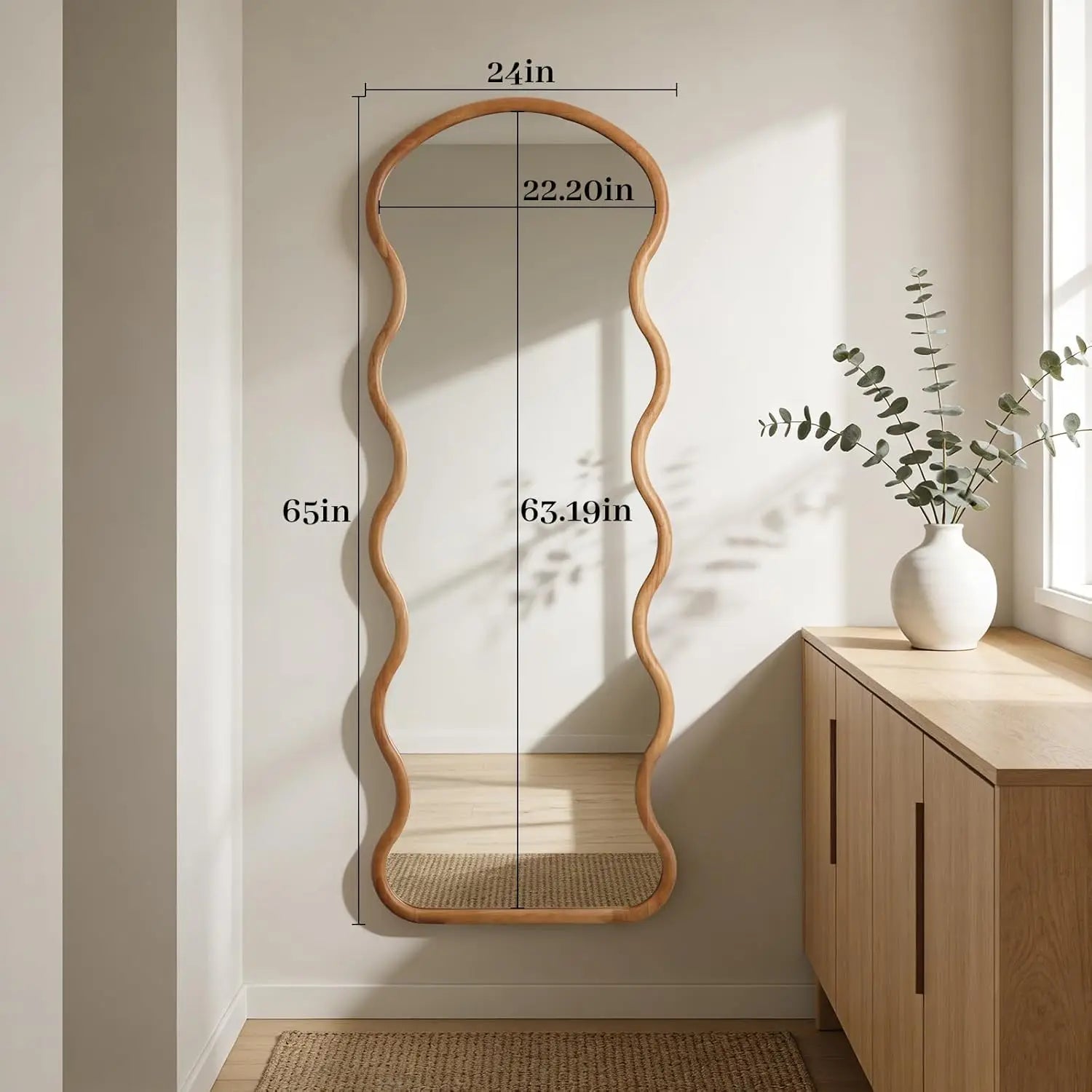 Full Length Wood Arched Mirror