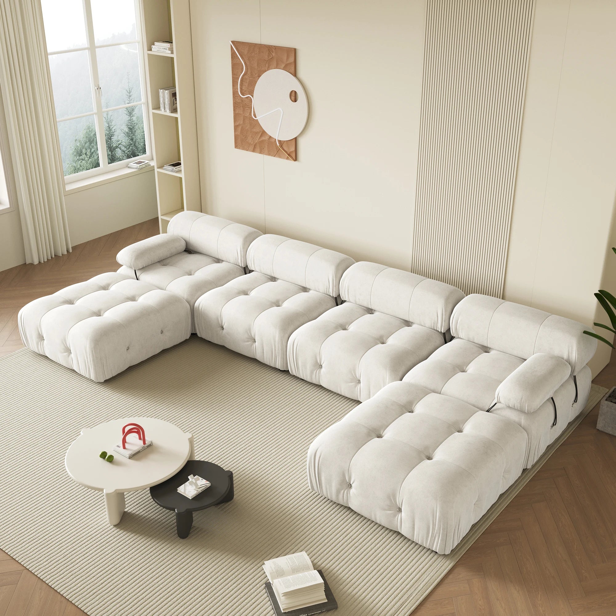 U-Shaped Minimalist Velvet Sofas