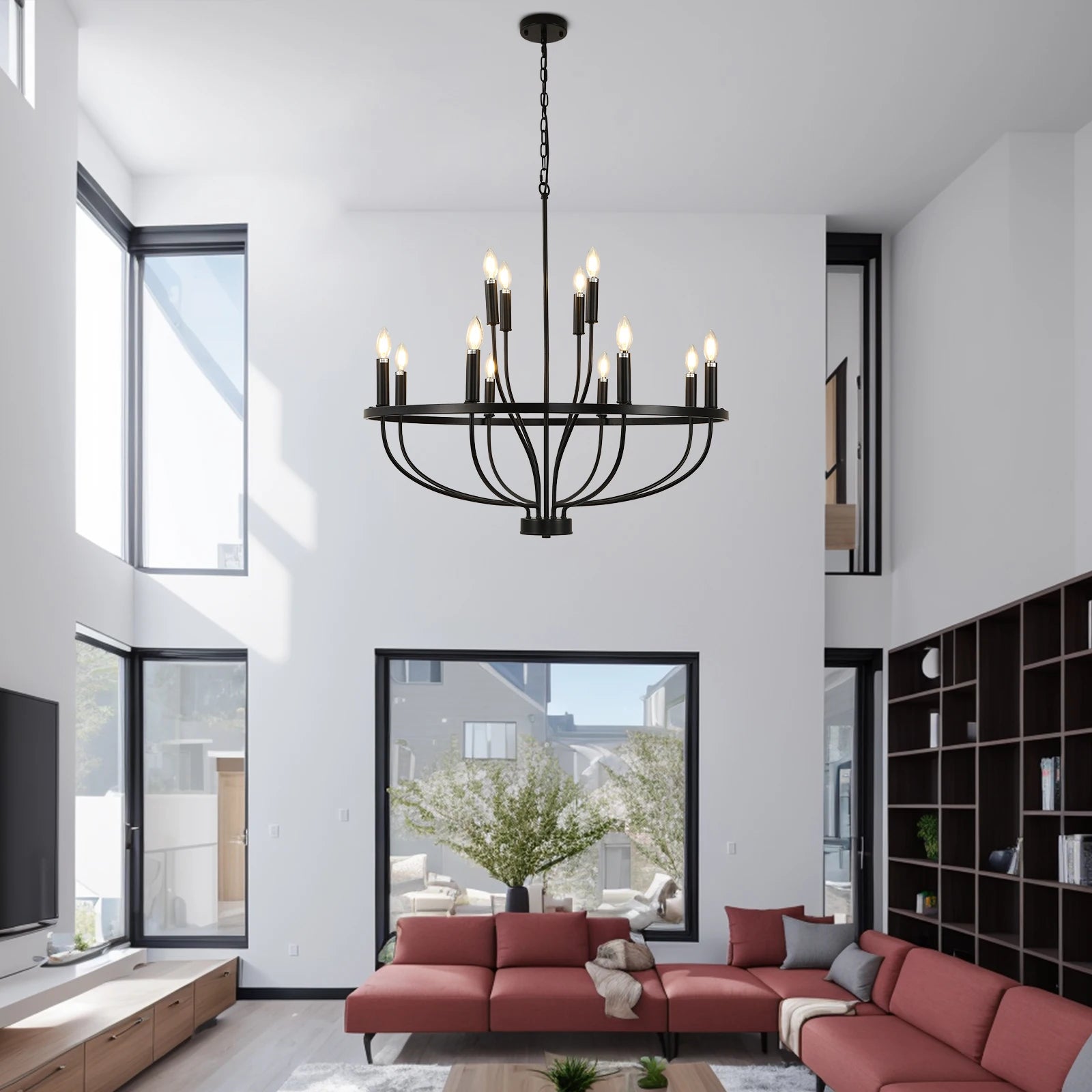 12-Light Black Chandelier