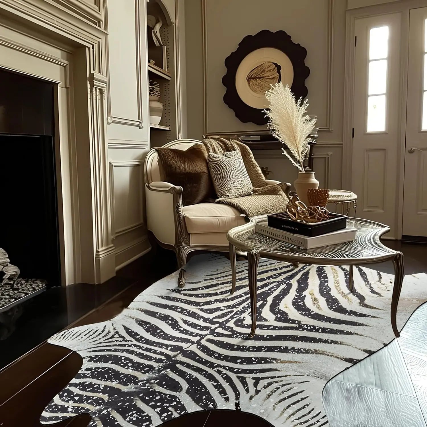Zebra Print Area Rug
