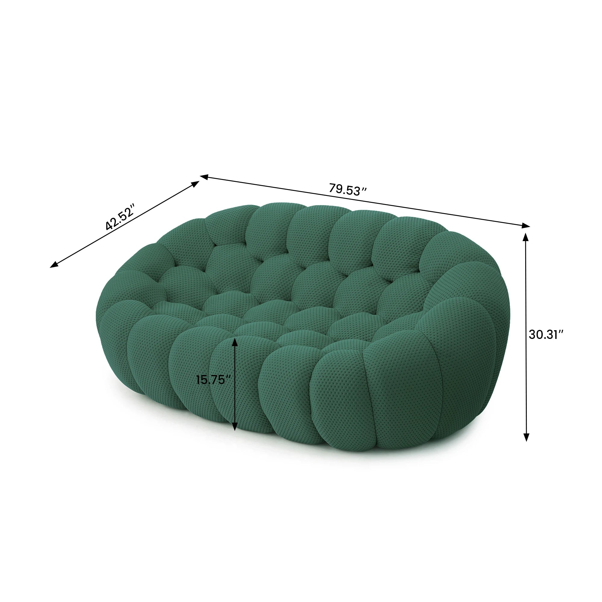 78'' Modern Curved Boneless Sofa