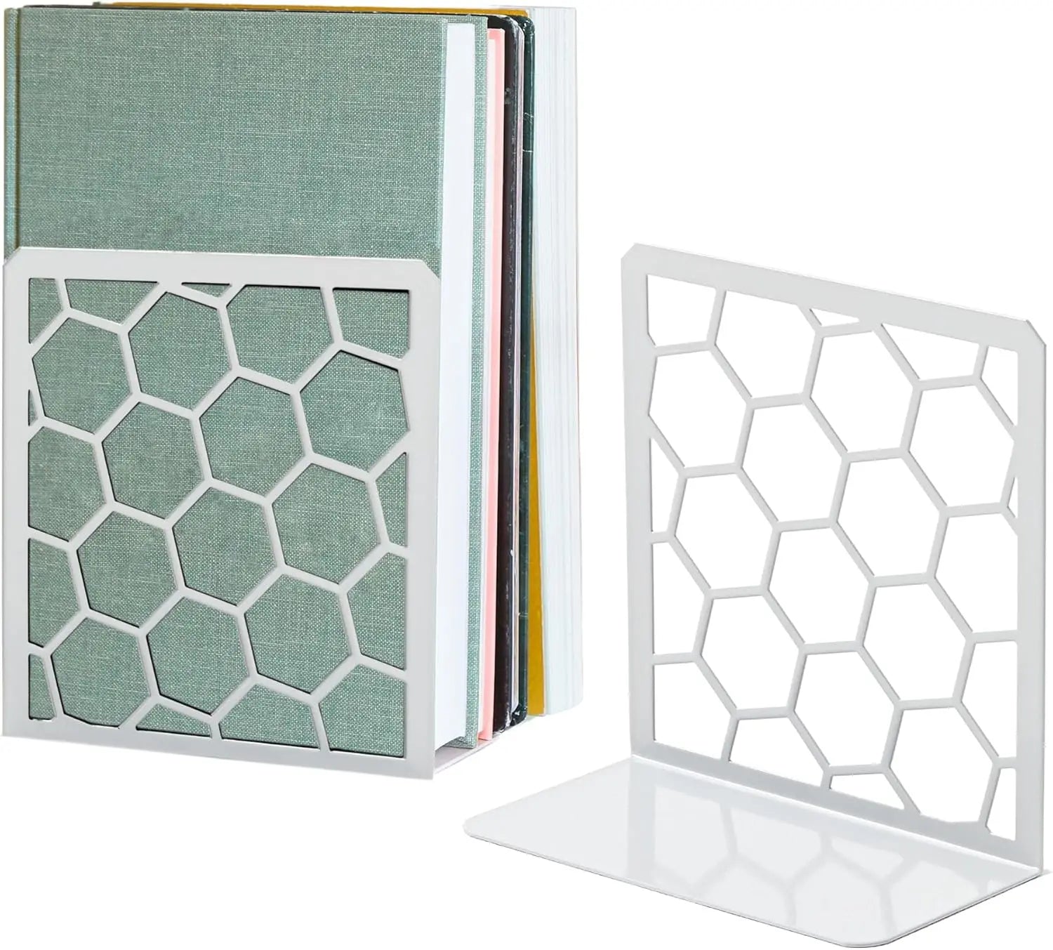 Geometric honeycomb bookend