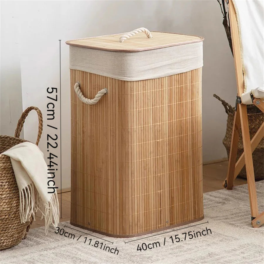 Bamboo Large Capacity Laundry Basket