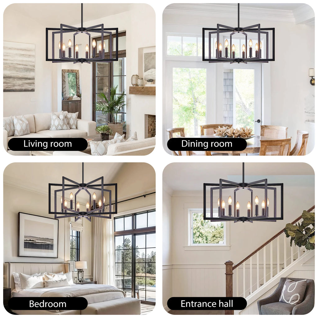 Modern Golden Geometric Chandelier
