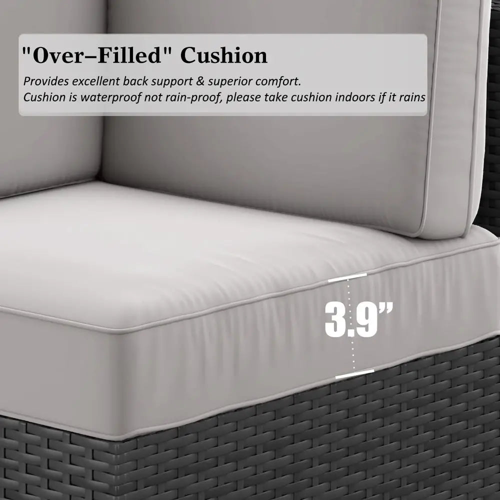 8-Piece Outdoor  Set with Propane Fire Pit and Coffee Table