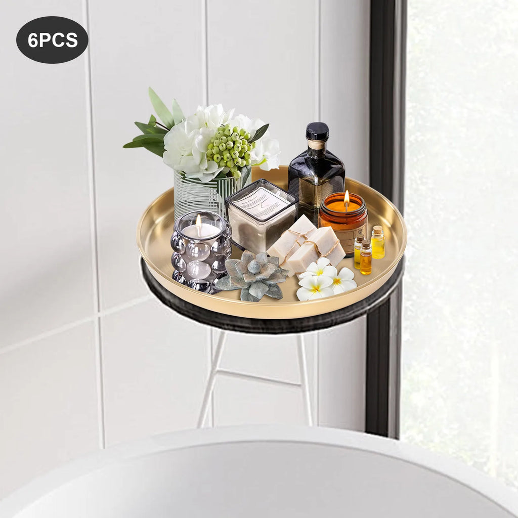 6PCS Gold Round Serving Trays