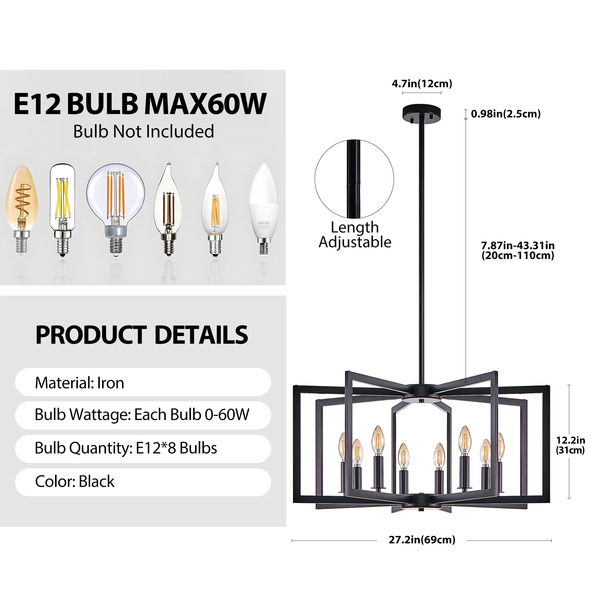 Modern Golden Geometric Chandelier