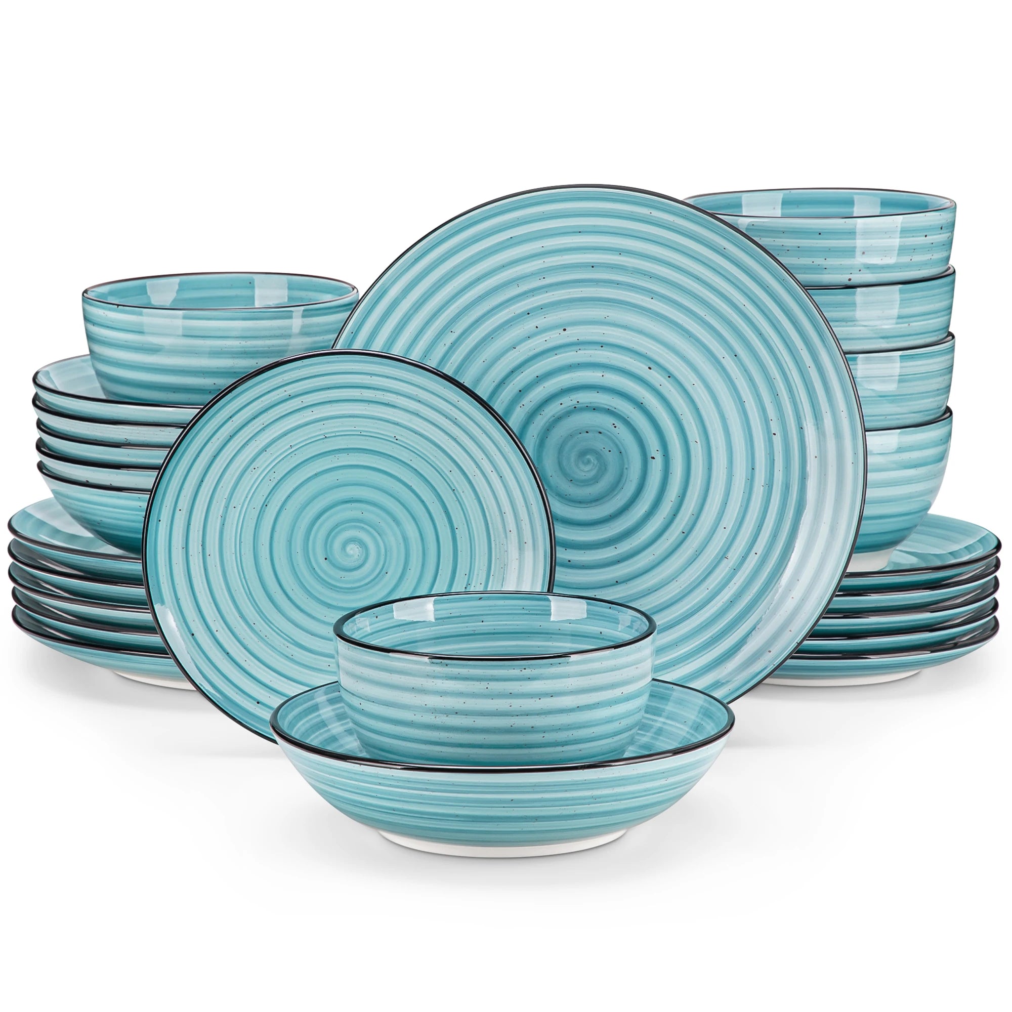 24/48 Piece Blue Plates Dinner Sets