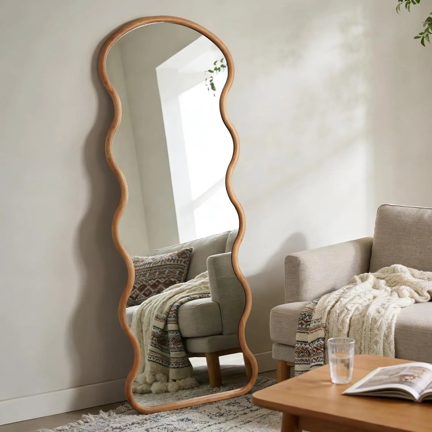 Full Length Wood Arched Mirror