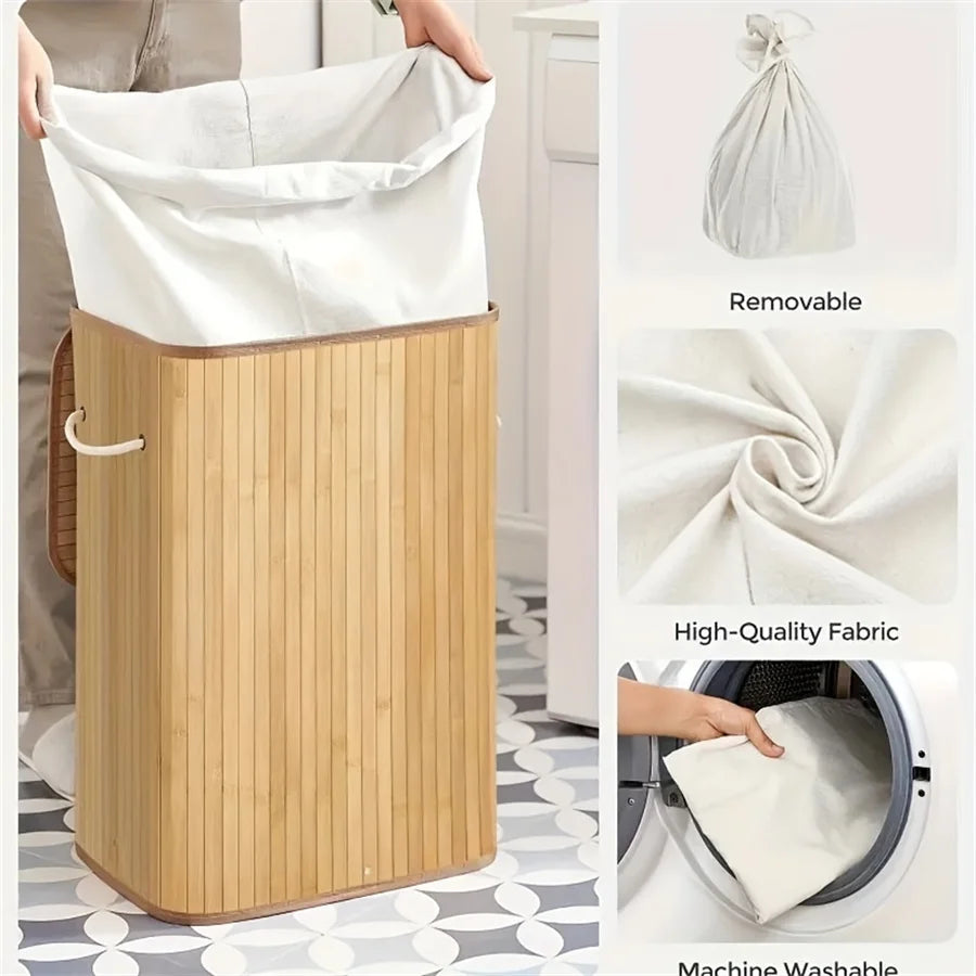 Bamboo Large Capacity Laundry Basket