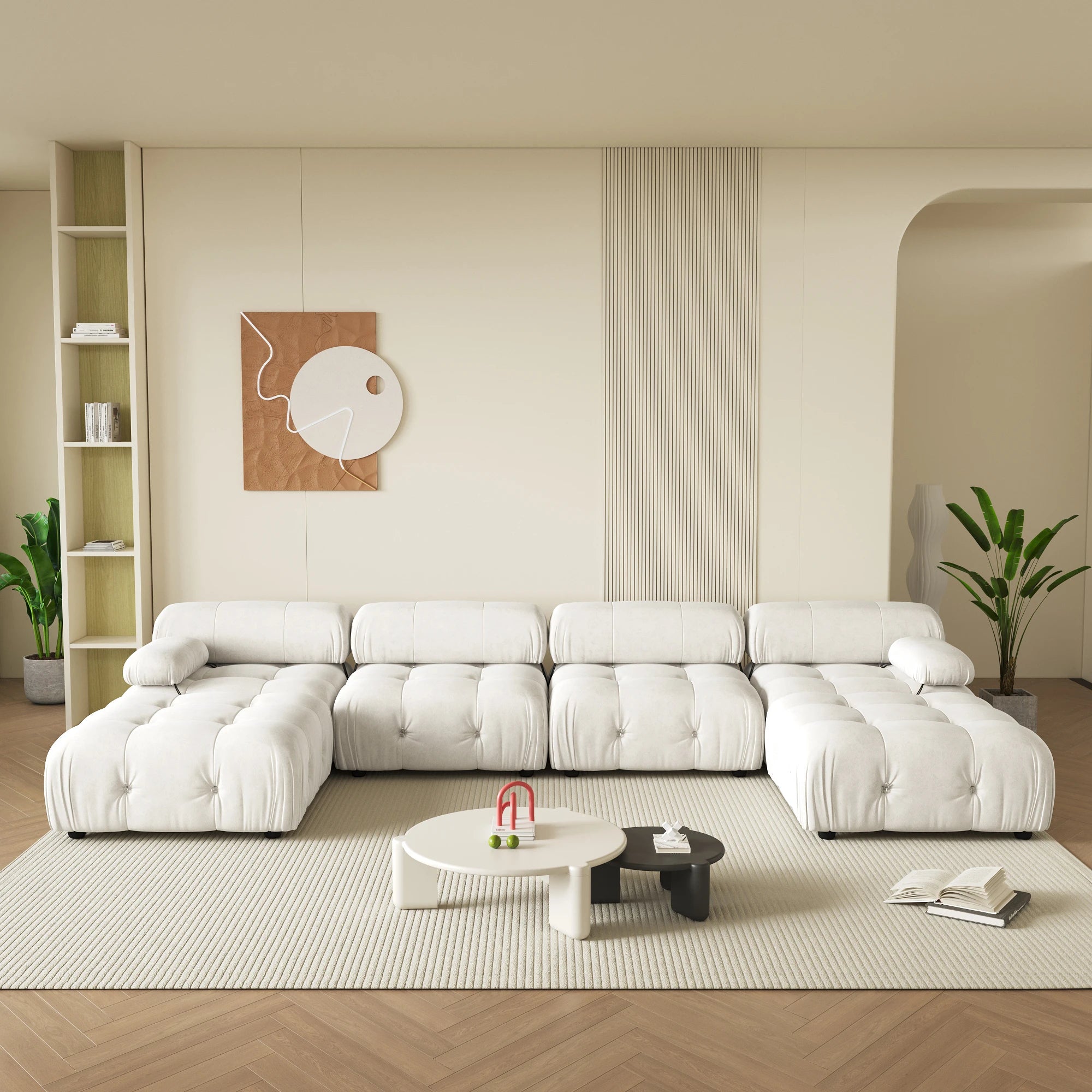 U-Shaped Minimalist Velvet Sofas