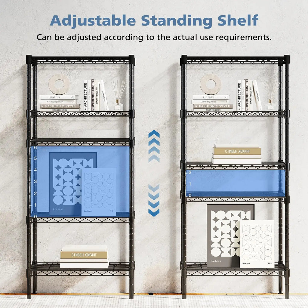 3-5 Tier Metal Wire Storage Shelves Adjustable Storage Racks