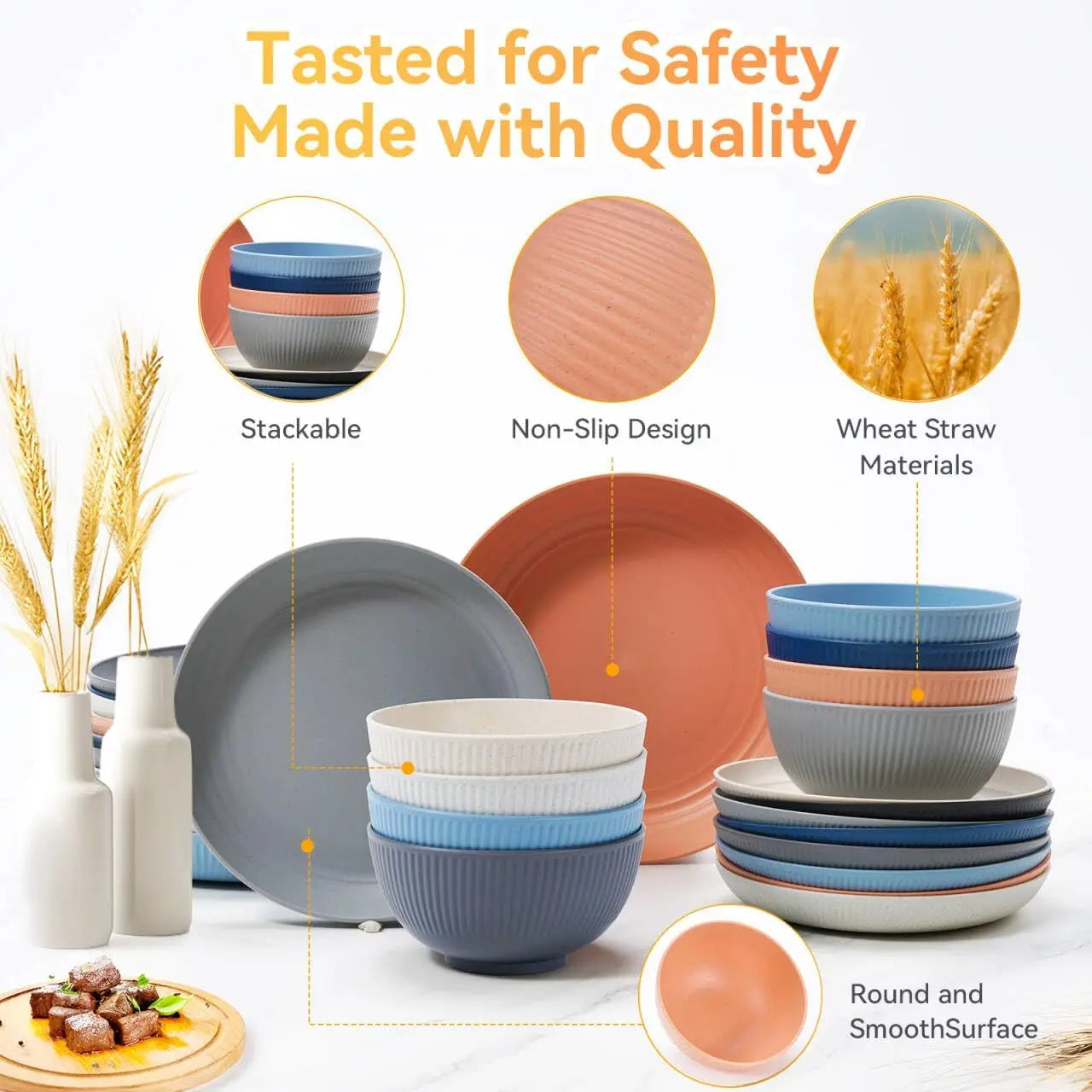 64-Piece Dinnerware Set for 8