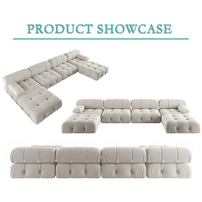 U-Shaped Minimalist Velvet Sofas