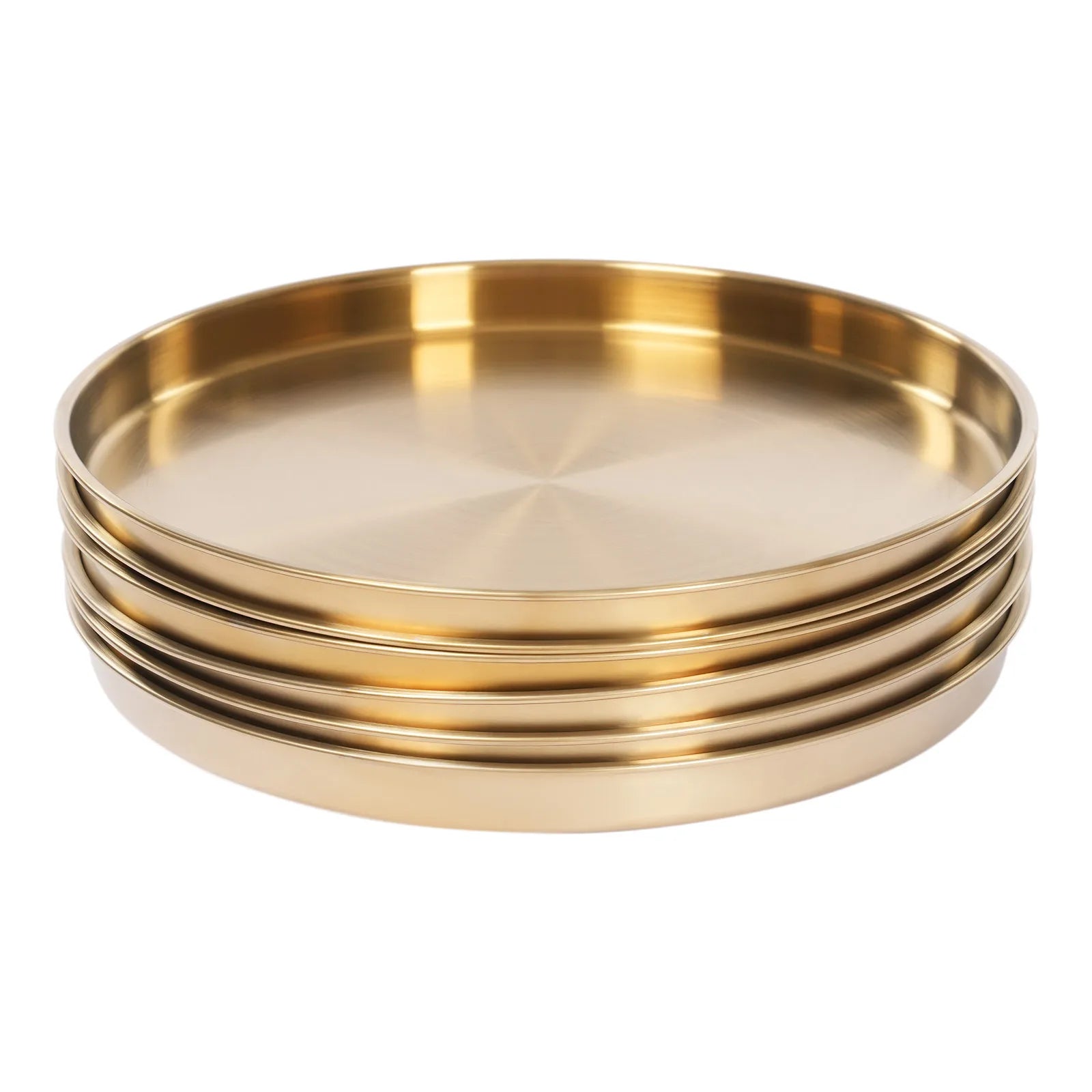 6PCS Gold Round Serving Trays