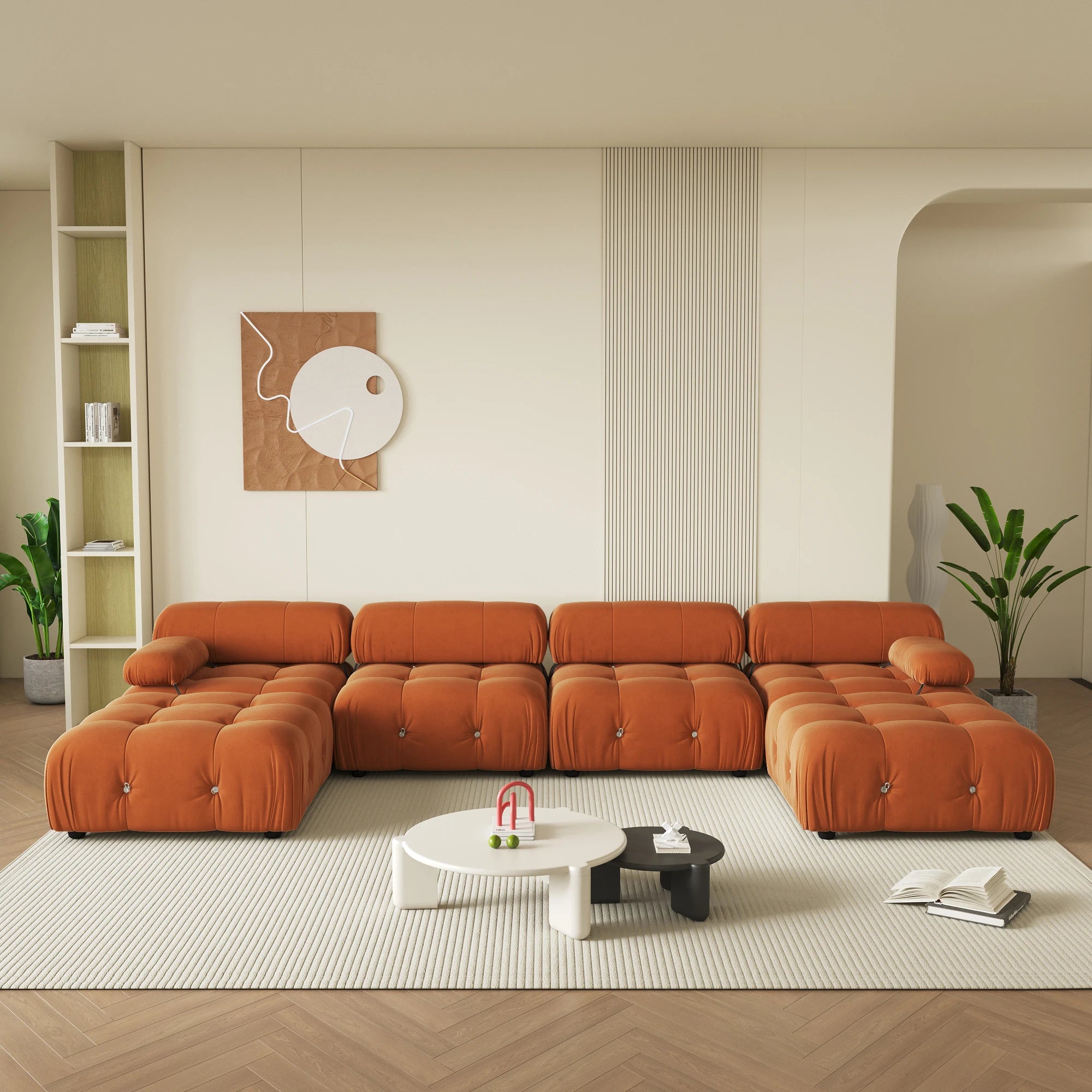 U-Shaped Minimalist Velvet Sofas