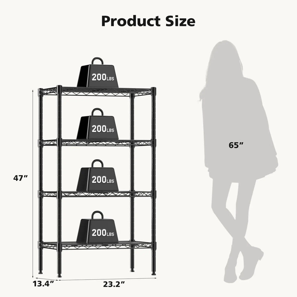 3-5 Tier Metal Wire Storage Shelves Adjustable Storage Racks