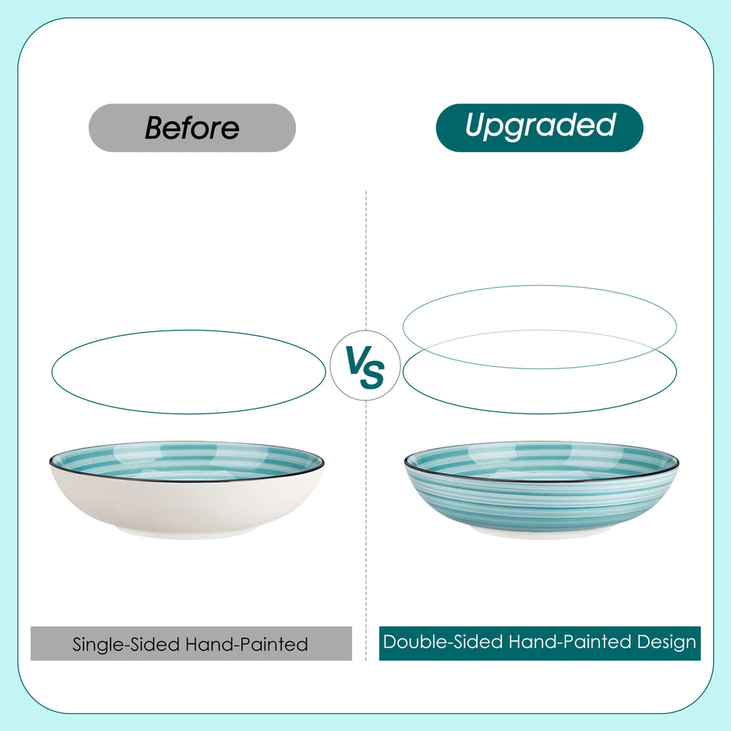 24/48 Piece Blue Plates Dinner Sets