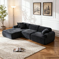 L-shaped modular leather sofa