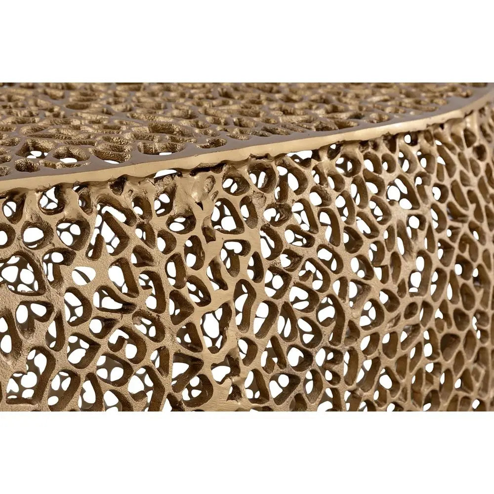 Oval Coffee Table with Intricate Solid Design