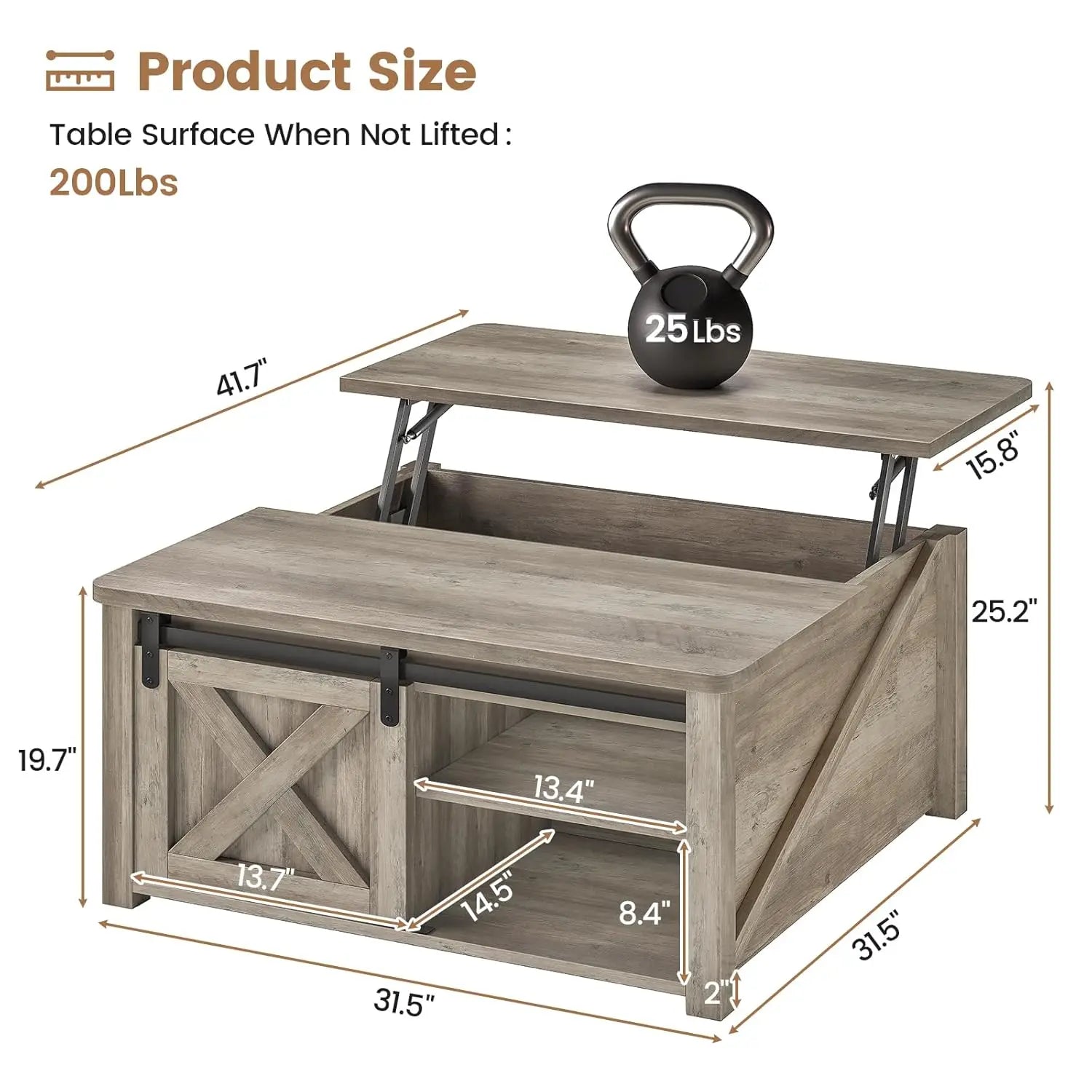 Lift Top Coffee Table with Storage