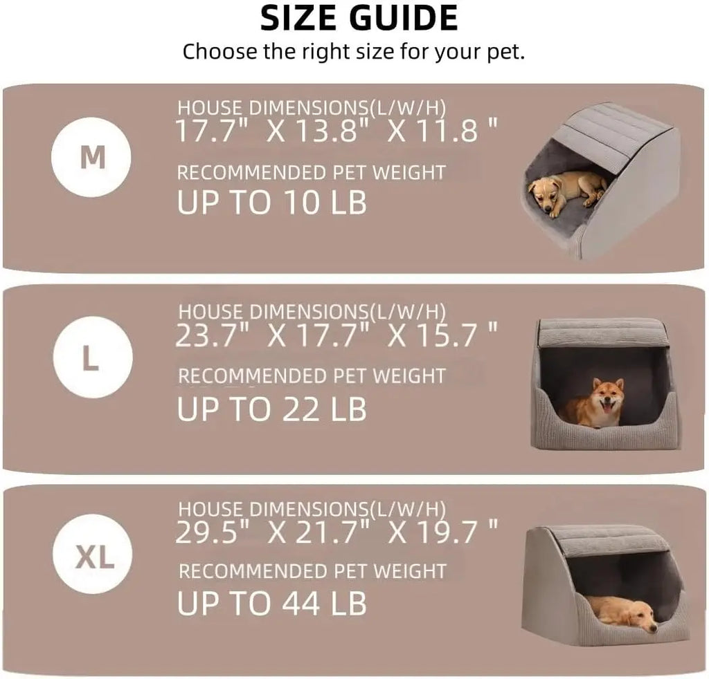 Extra Large Dog Bed House with Memory Foam
